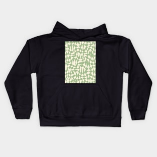 Green and Cream Distorted Warped Checkerboard Pattern IV Kids Hoodie